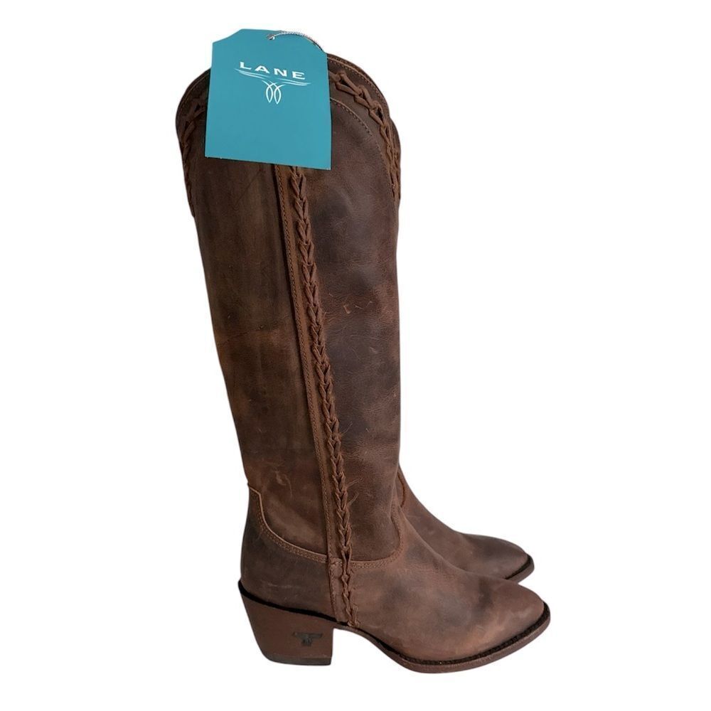 Lane Plain Jane Brown Western Boots NWT